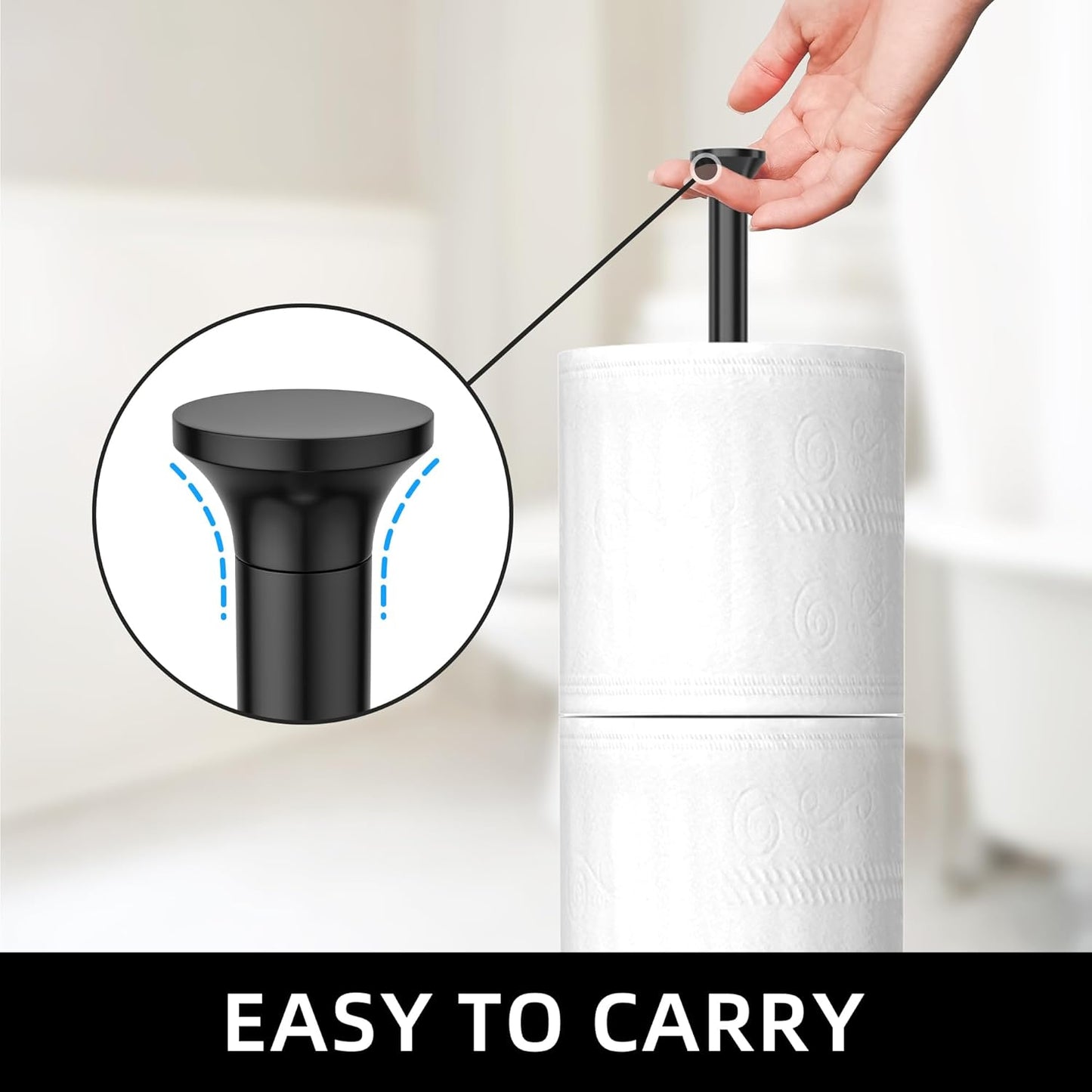 Toilettenpapierhalterständer (mit Reservefunktion), freistehender Toilettenpapierhalter, Edelstahl-Toilettenpapierhalterständer für die Aufbewahrung von Ersatzrollen für Badezimmer und Toilette