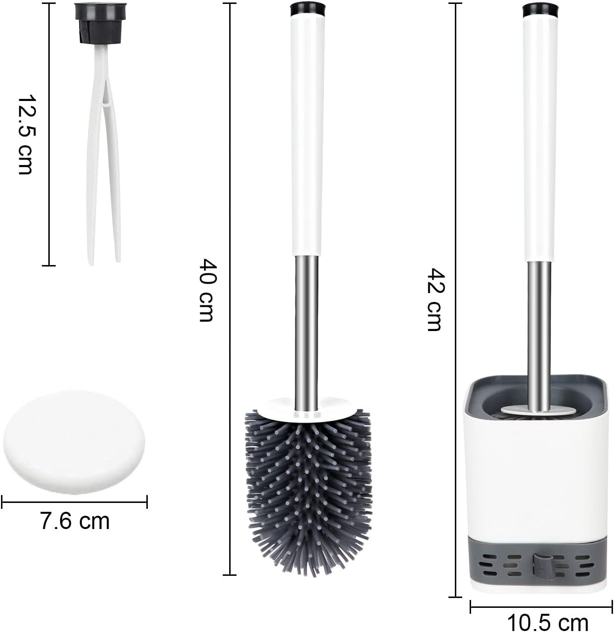 Glowbal Klobürste, Toilettenbürste Silikon mit Behälter schnell trocknendem, WC bürste für Badezimmer Gäste-WC, Wandmontage & Stehen